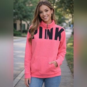 Pink Quarter-Zip Sweatshirt